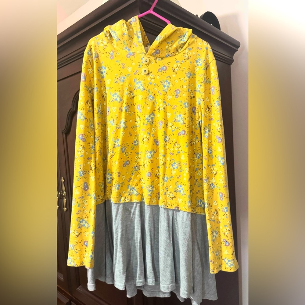 Matilda Jane 435 Yellow and Gray Floral Kids Top